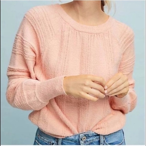 Anthropologie Sweaters - Anthropologie Meadow Rue Bouclé Pink Sweater